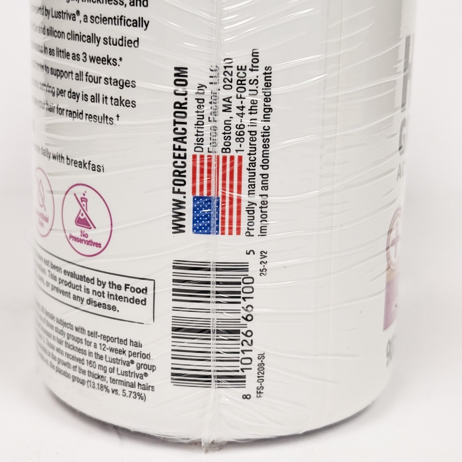 Force Factor Hair Growth Accelerator Capsules, 180 Count, Exp 10/2028