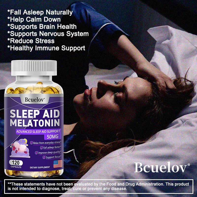 Melatonin Plus Sleep Aid 50MG, Fall Asleep Fast and Stay Asleep, Sleeping Pills