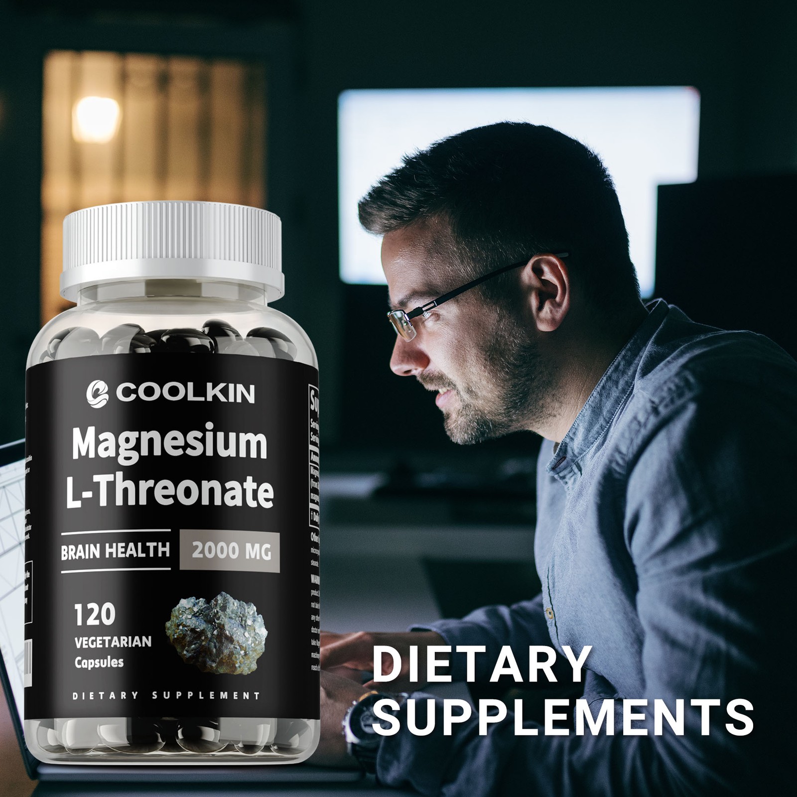 120pcs Magnesium L-Threonate 2000mg – Nootropic Brain Booster, Memory and Focus
