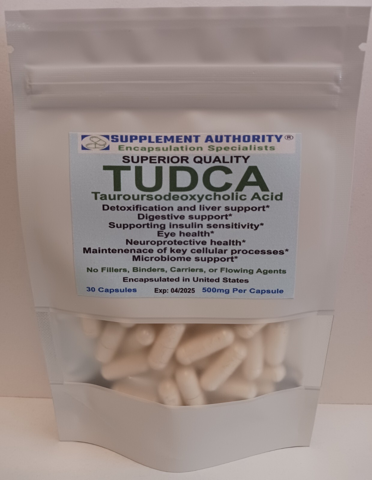 Tudca Powder Casules (Tauroursodeoxycholic Acid) Gluten Free, Non-GMO 500mg NEW!