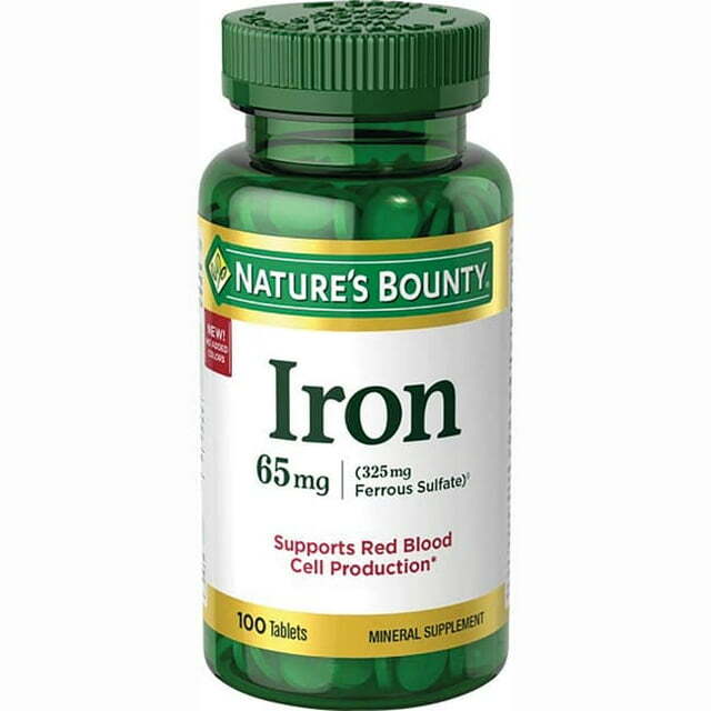 Nature’s Bounty Iron 65 mg 100 Tablets