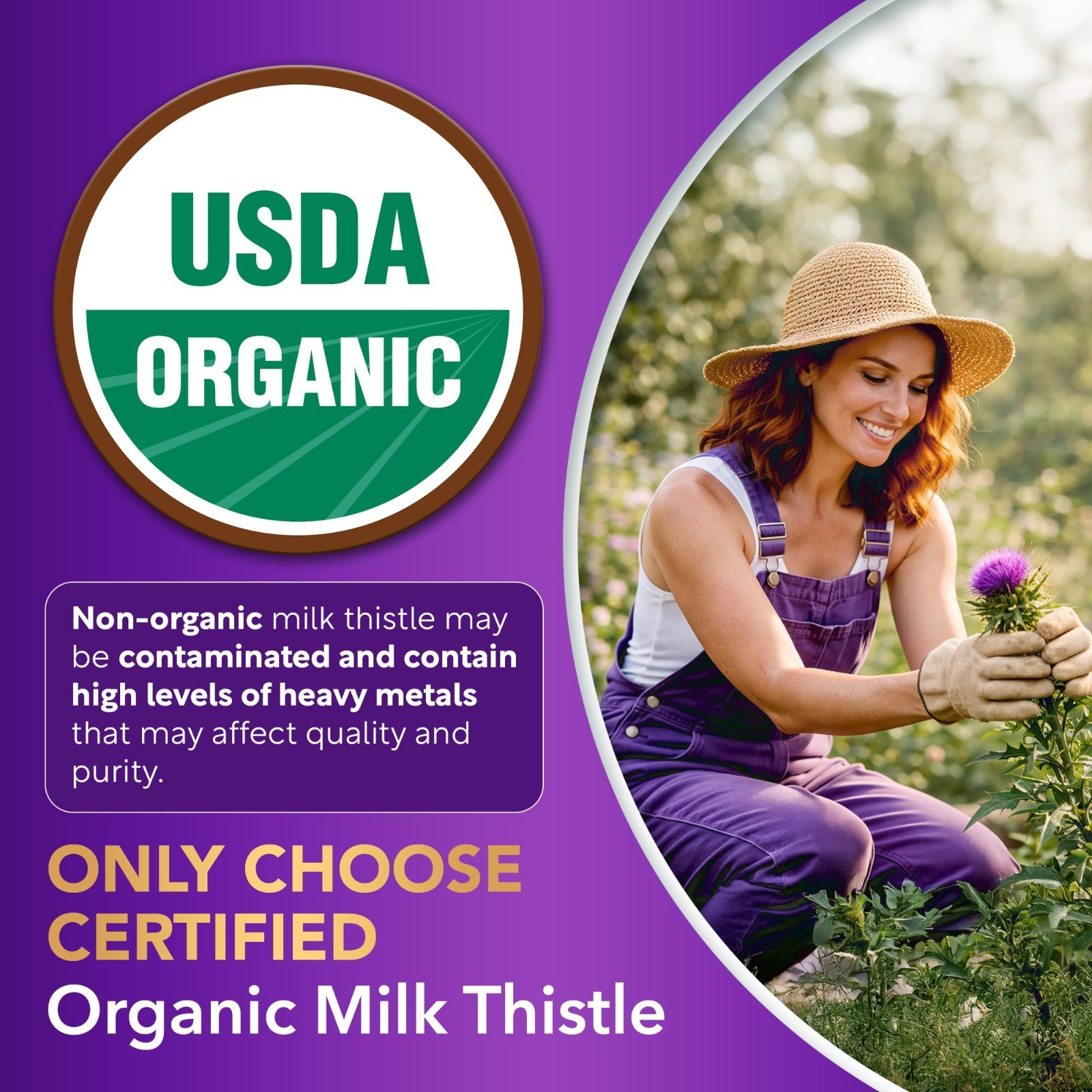 Organic Milk Thistle Extract 120ct | 80% Silymarin Flavonoids | Liver Support