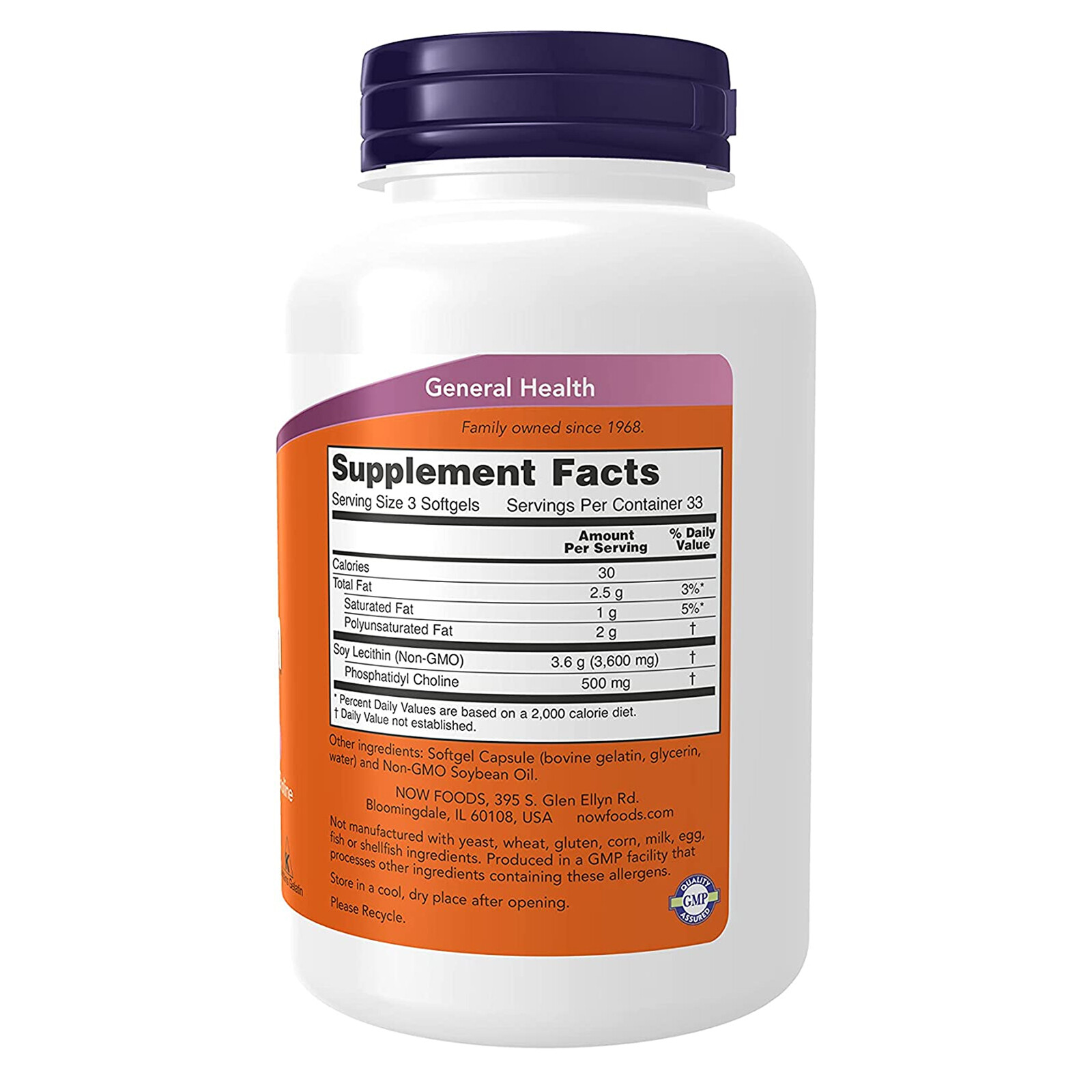 NOW FOODS Lecithin 1200 mg 100 Softgels