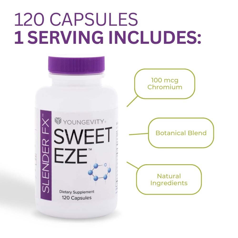 Youngevity Slender FX Sweet Eze 120 capsules Dr Wallach 2-Pack FREE SHIPPING