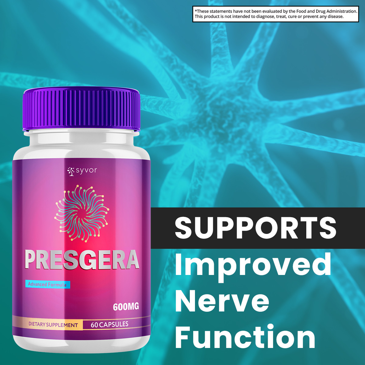 Presgera Advanced Nerve Support Formula Maximum Strength Vitamin 180 Capsules