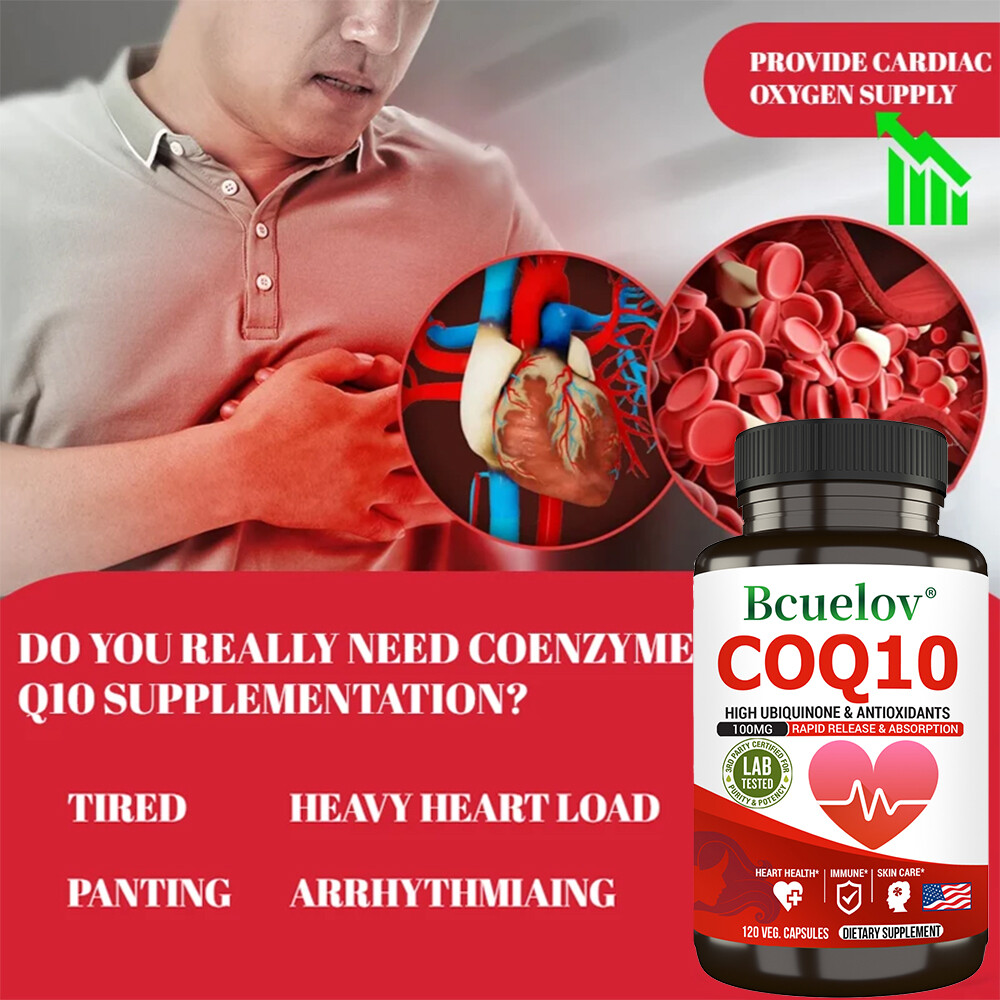 Coq10 Co Enzyme Ubiquinone Cq10 Of Coenzyme Q10 Heart Health 30/60/120 Capsules