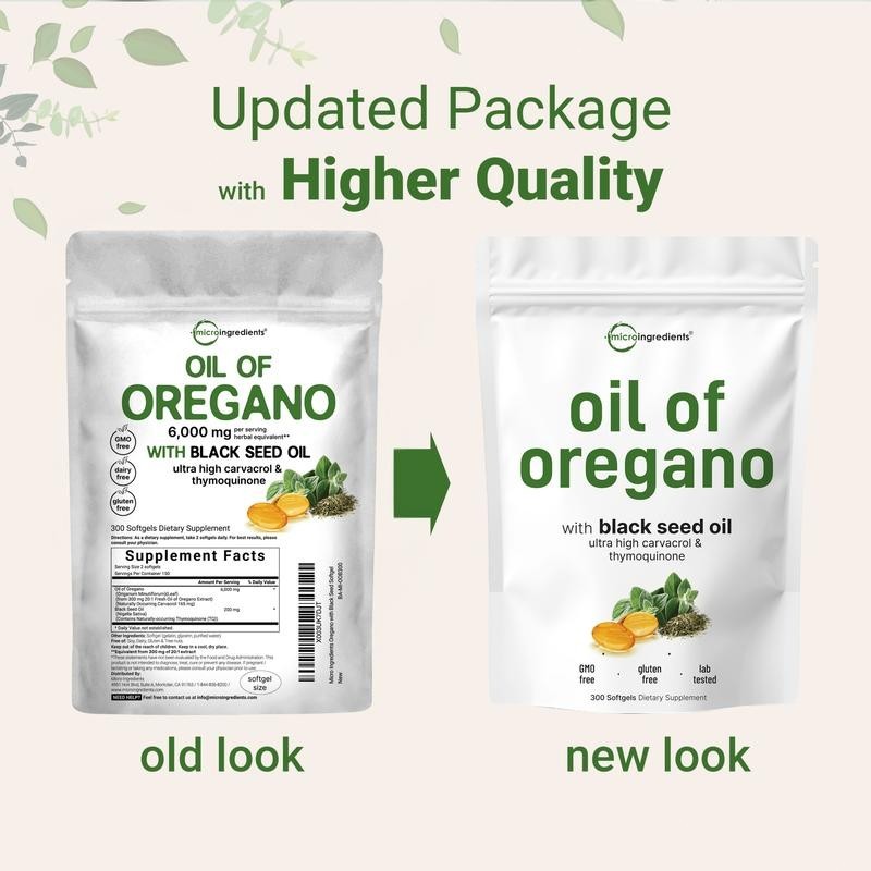 Micro Ingredients Black Seed Oil 6,000mg with Oil of Oregano, 300 Softgels