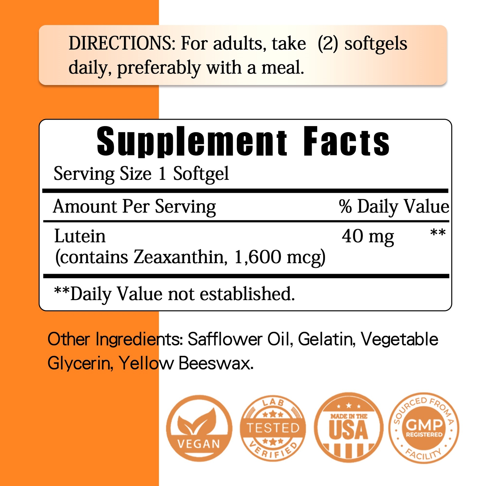 Lutein 40mg – with Zeaxanthin-Eye Health and Visual Function,Relieve Eye Fatigue