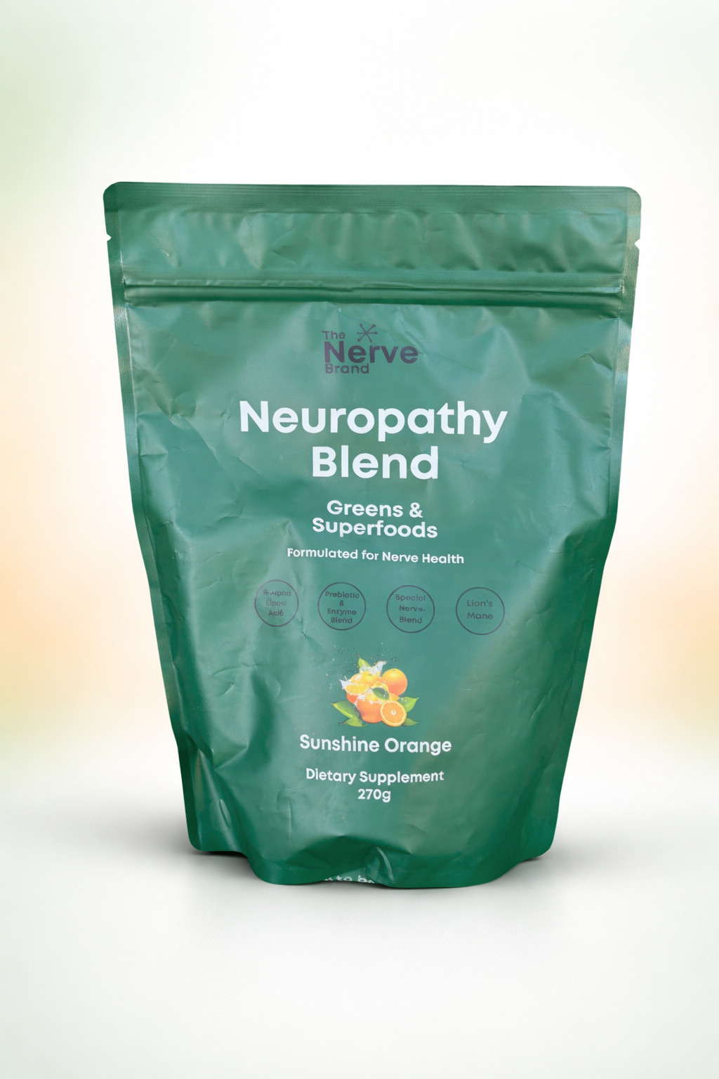 THE NERVE BRAND Neuropathy Greens & Superfoods Blend 9.5oz – SUNSHINE ORANGE 🍊