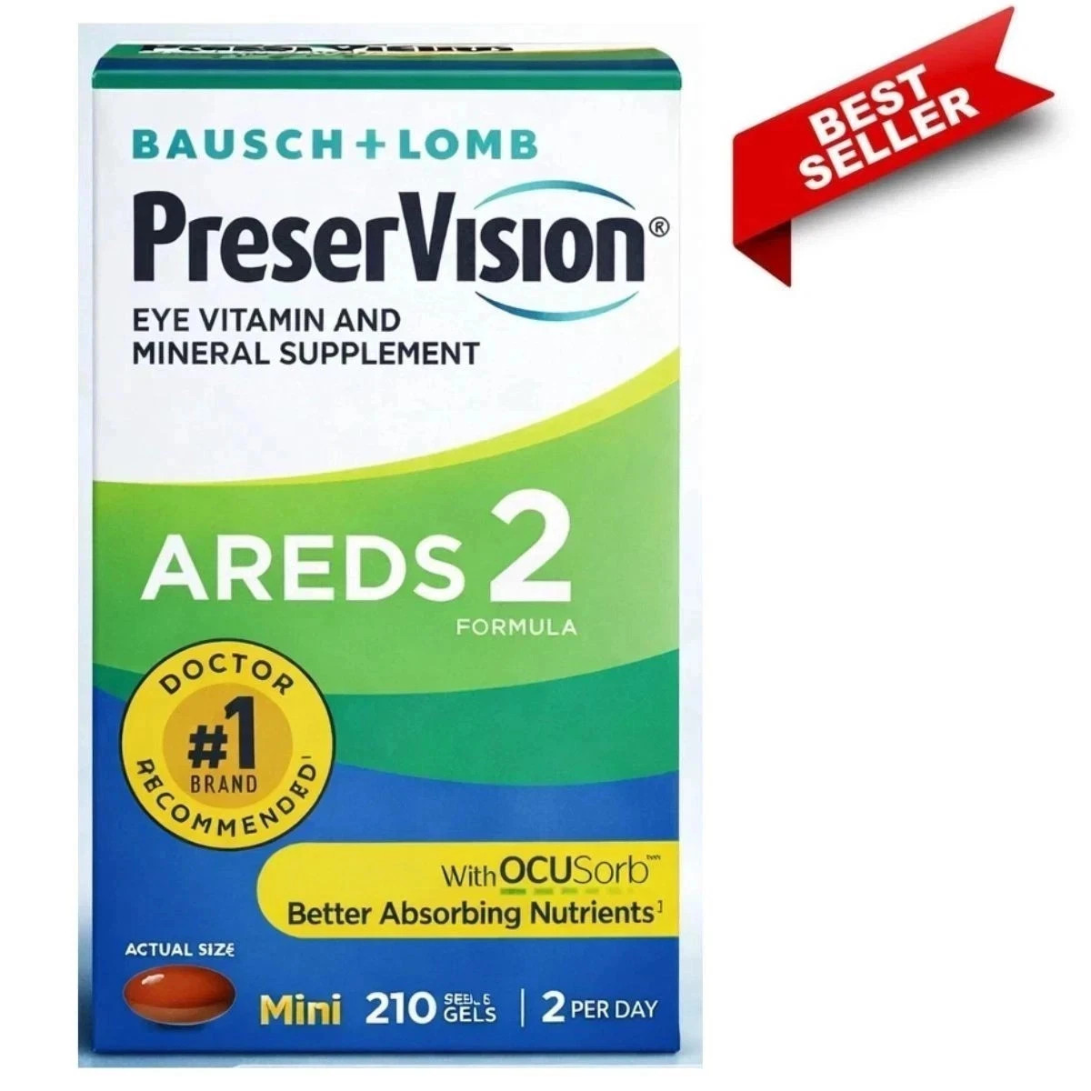 1 bottles Eye Vitamin 210 Count Mini Softgels EXP 08/2027 Fast delivery