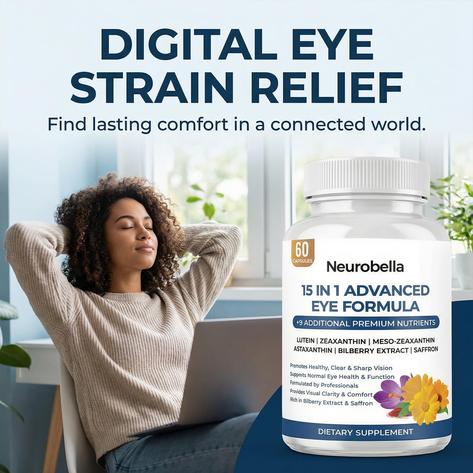 Neurobella 15-In-1 Advanced Eye Formula Eye Support Formula For Daily Comfort