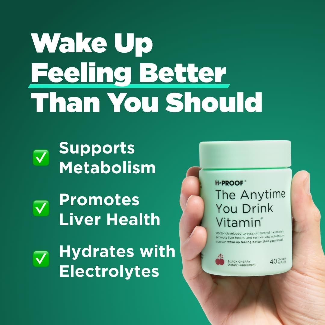 H-PROOF The Anytime You Drink Vitamin, Liver Health & Immunity Support with