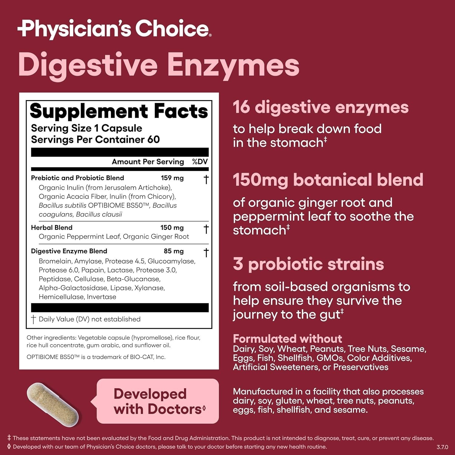 Physician’s Choice 60 Billion Probiotic & Digestive Enzymes Bundle USA SELLER *