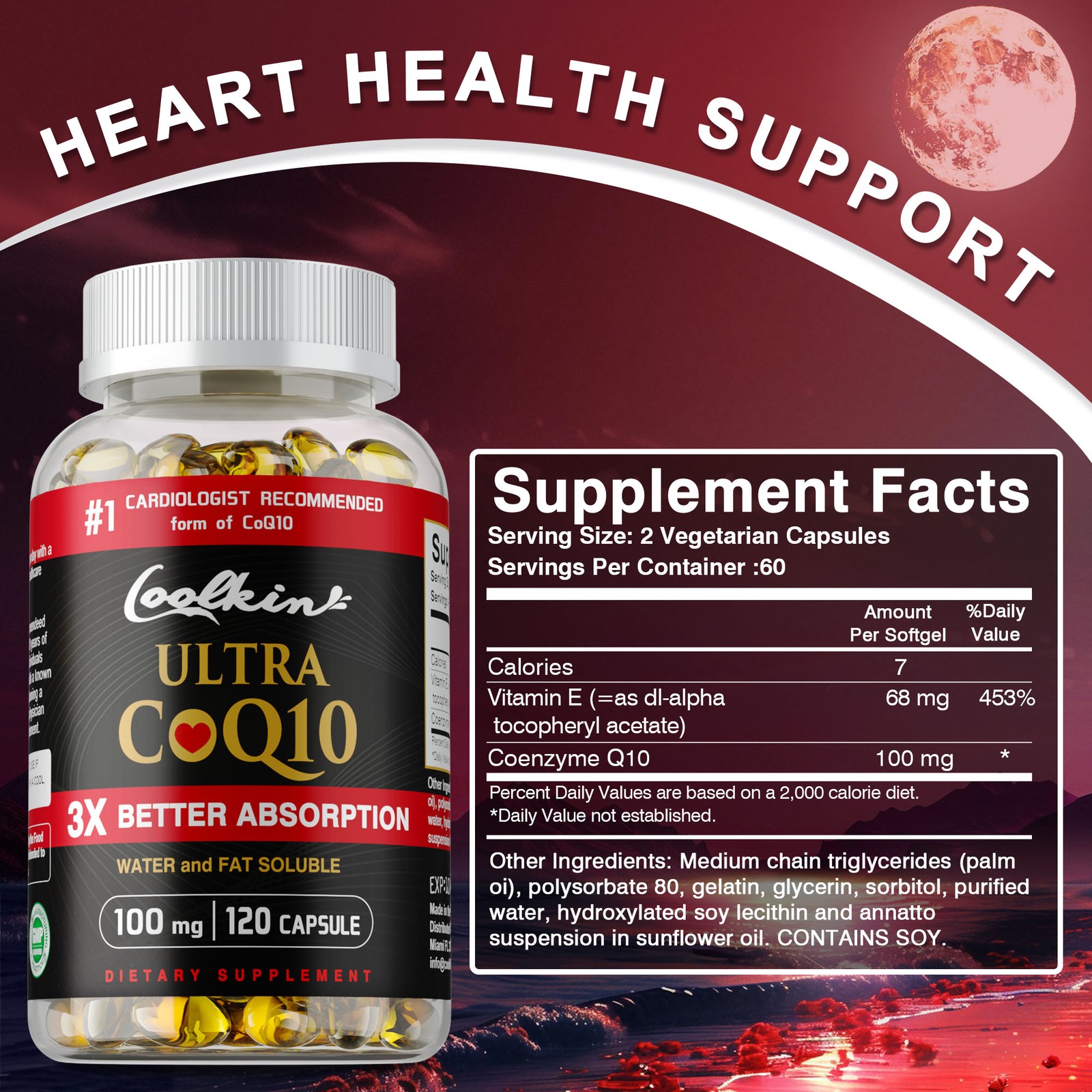Ultra CoQ10 100mg – Promotes Heart Health, Cardiovascular Health Support