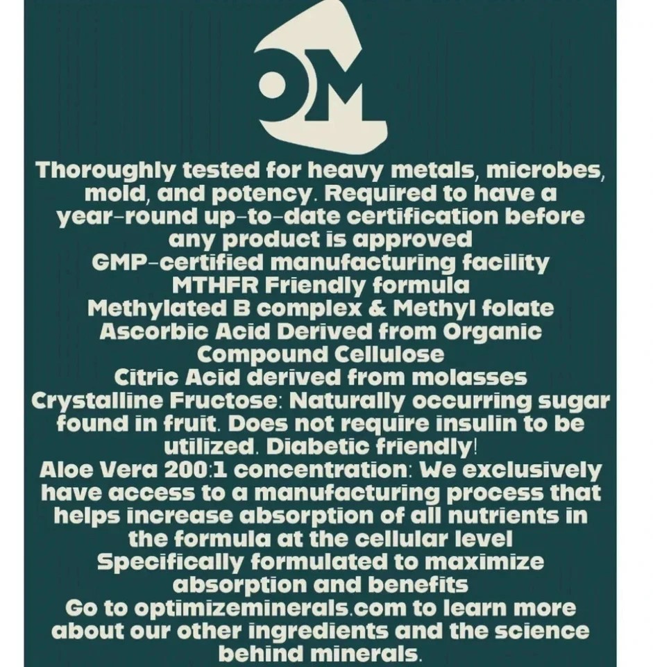 3PCS Optimize Minerals Multi – Mineral Daily Powder – Gluten Free, 30 Servings