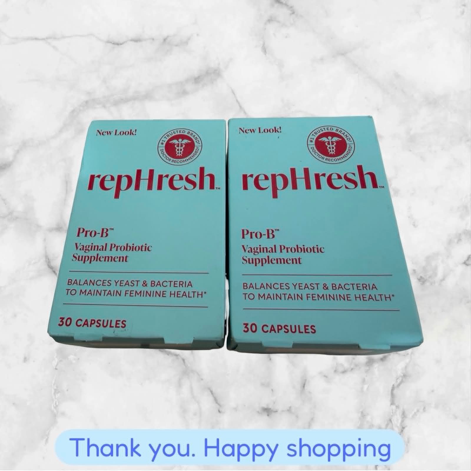 LOT OF 2 Rephresh Pro B Probiotic Feminine Supplement 30 Capsules Each NEW SHIP