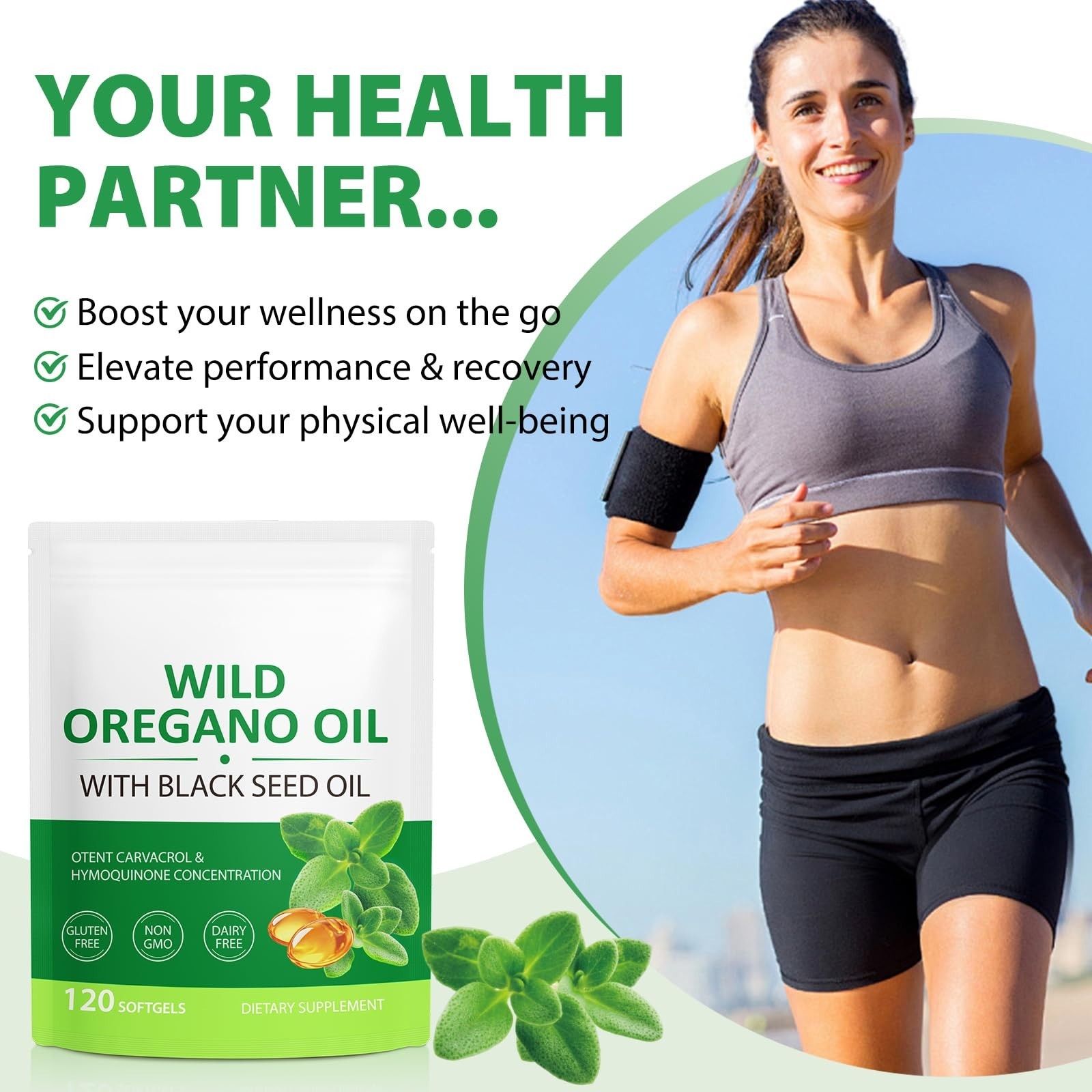 Oregano Oil Softgels 6000mg with Black Seed Oil 200mg – Immune Support, Organic,