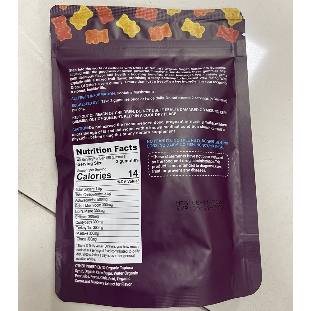 1~2x Mushroom Gummies/ Premium Feminine Balance Gummies/ Spicy Cubes Gummies