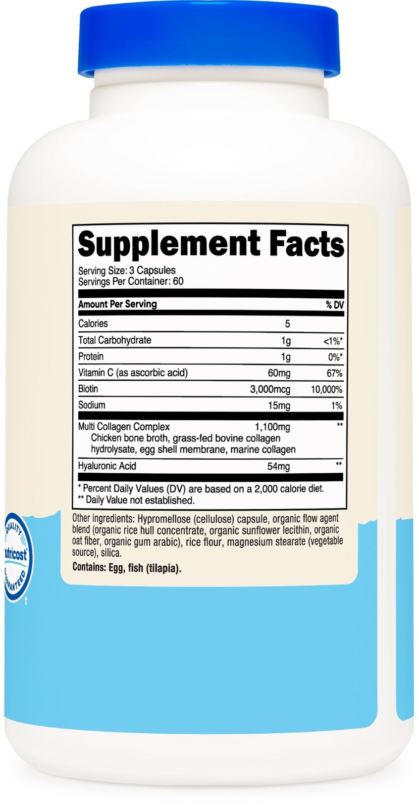 Nutricost Multi Collagen (1100mg) 180 Capsules – with Biotin, 60 Servings