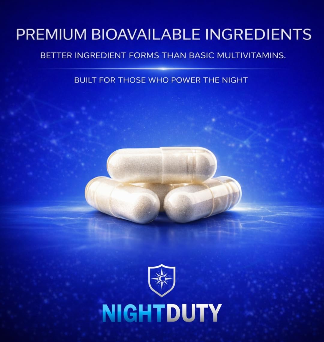 NIGHTDUTY Night Shift Essentials Multivitamin for 60 Count (Pack of 1)