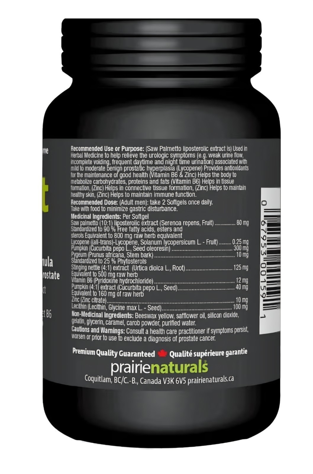 Prairie Naturals Prost Force 120 Softgels Men’s Prostate Health Support