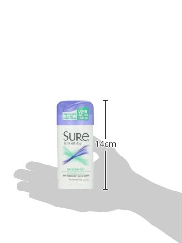 Sure Deodorant Invisible Solid,Unscented – 2.6 Ounce (Pack of 3), Clear