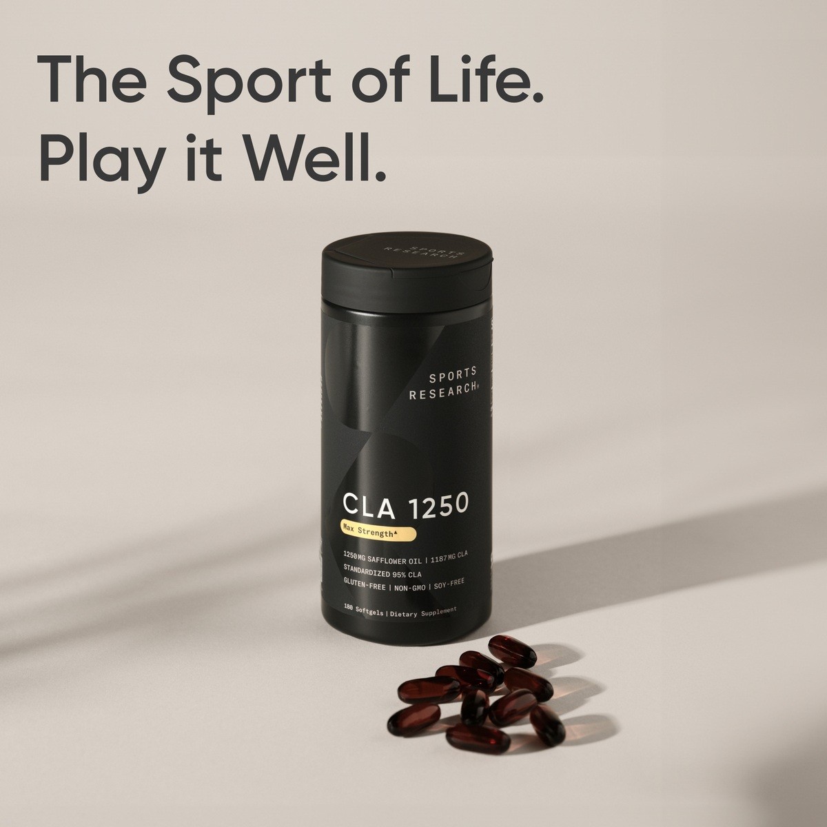 CLA 1250mg Active Conjugated Linoleic Acid, Soy & Gluten Free (180 Softgels)