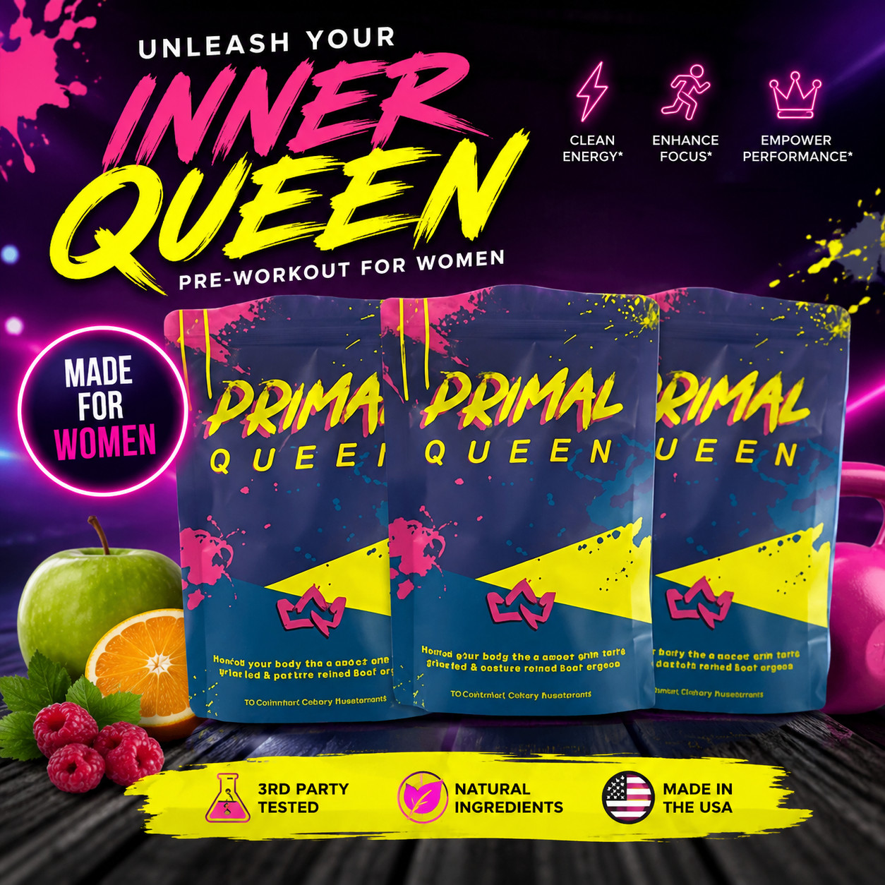 3pcs Primal Queen Supplement for Women 60 Counts Beef Organ – 1 Month Supply