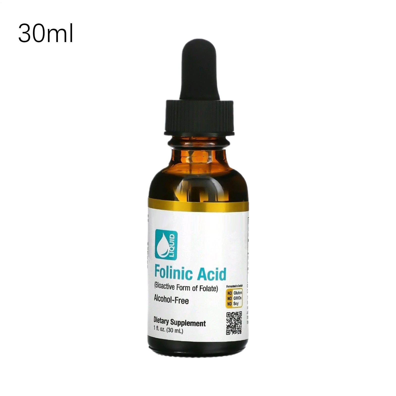 Professional Gold California Nutrition Folinic Acid Alcohol 1 FL Oz (30 Ml) – Lo