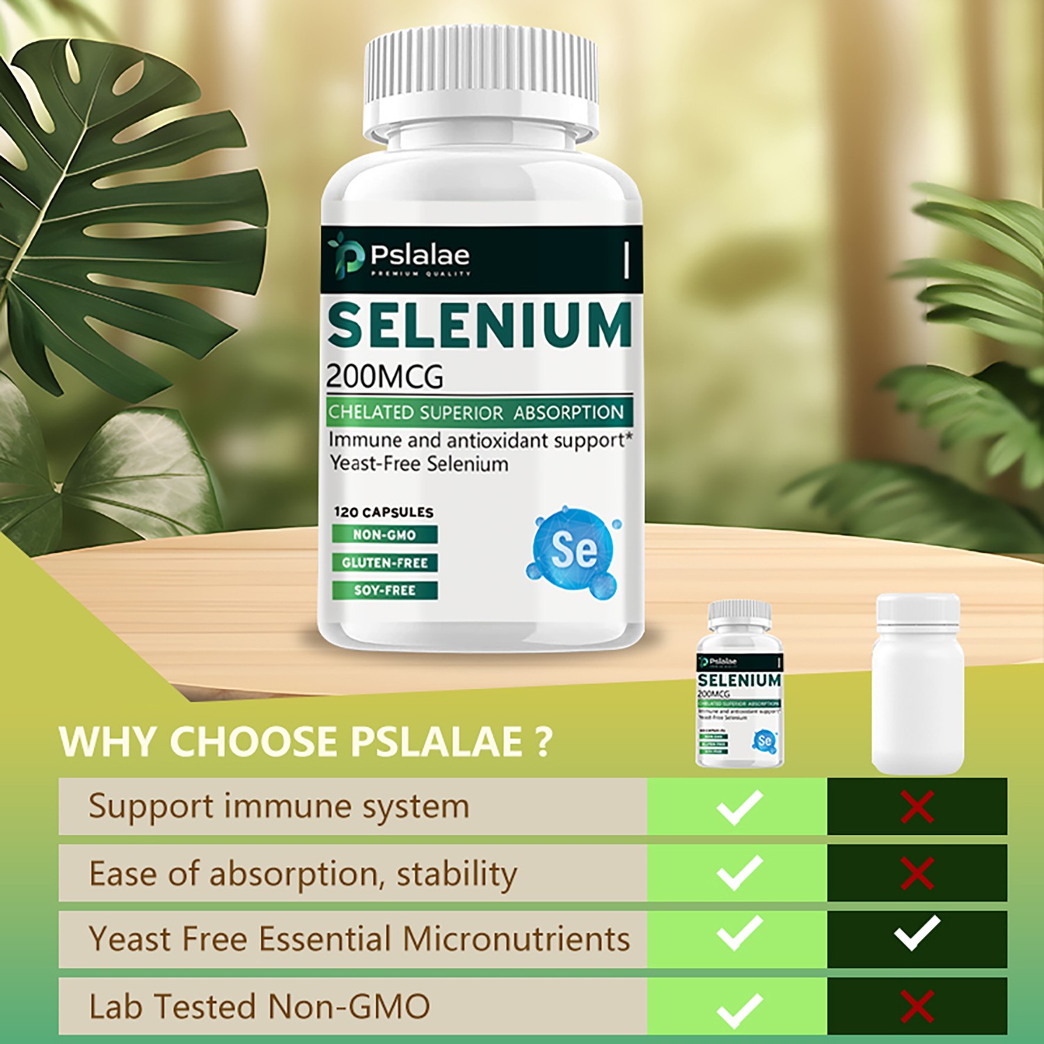 Selenium 200mcg – Thyroid,Potency Antioxidant,Immune System & Metabolism Support