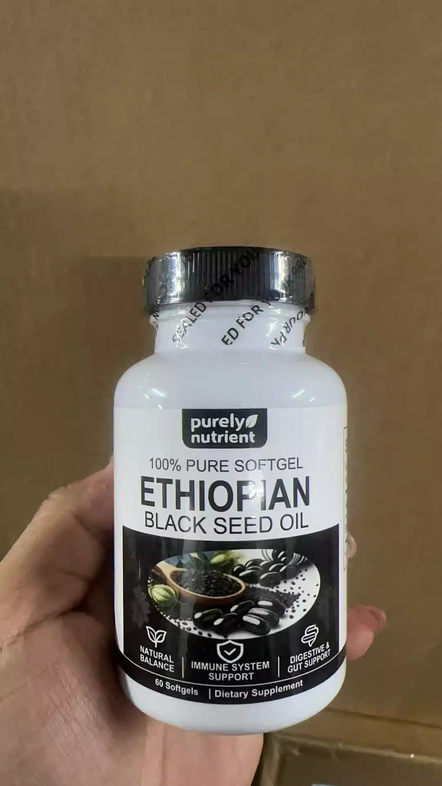 Ethiopian Black Seed Oil Softgels |4.64% Thymoquinone |Gluten-Free, 60 capsules