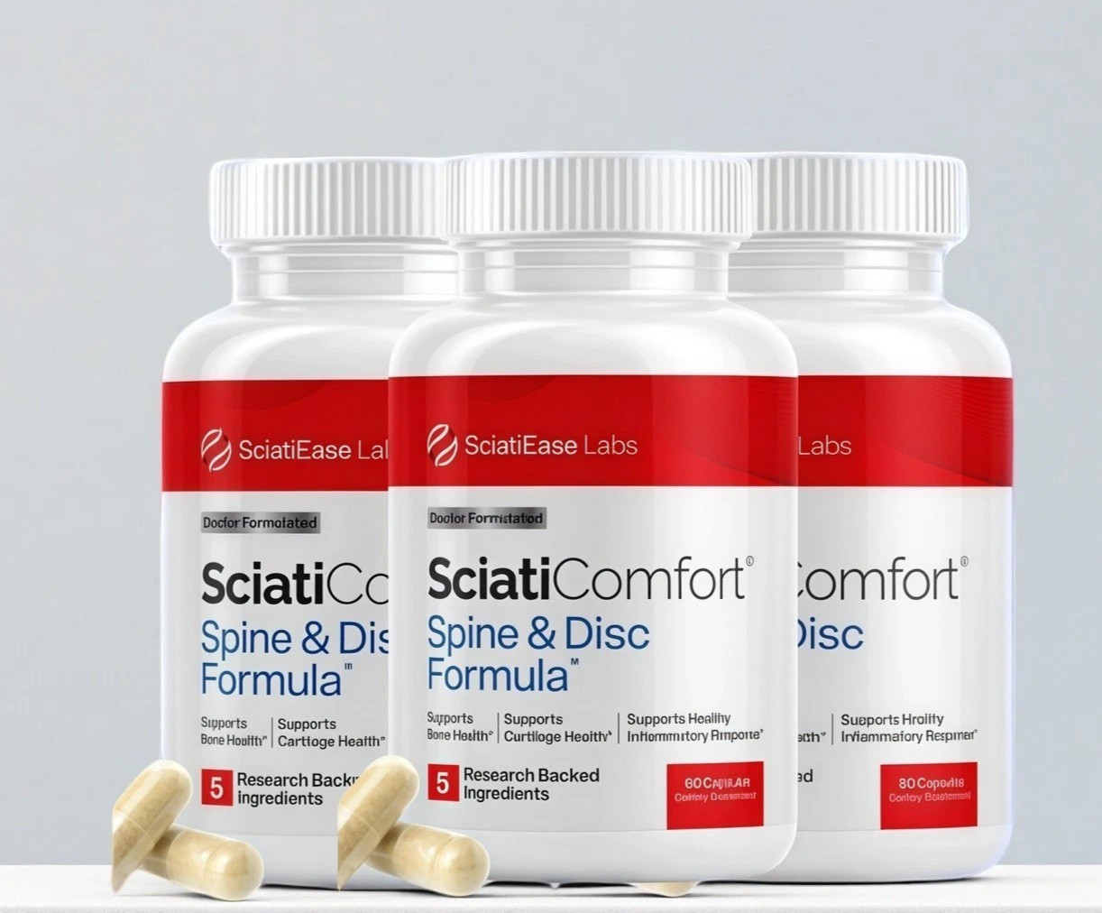 SciatiEase SciatiComfort Spine and Disc Support 60 Count (Pack of 3)