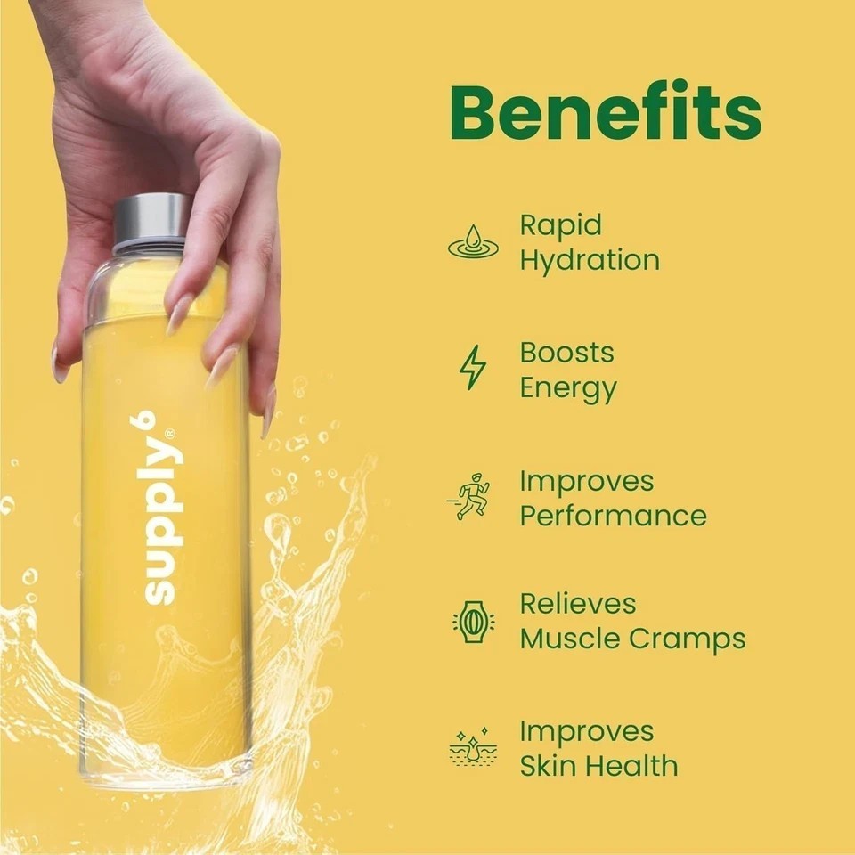 Supply6 Salts | Electrolyte Mix | Zero Added Sugar, (36 Servings, Lemon Lime) P0