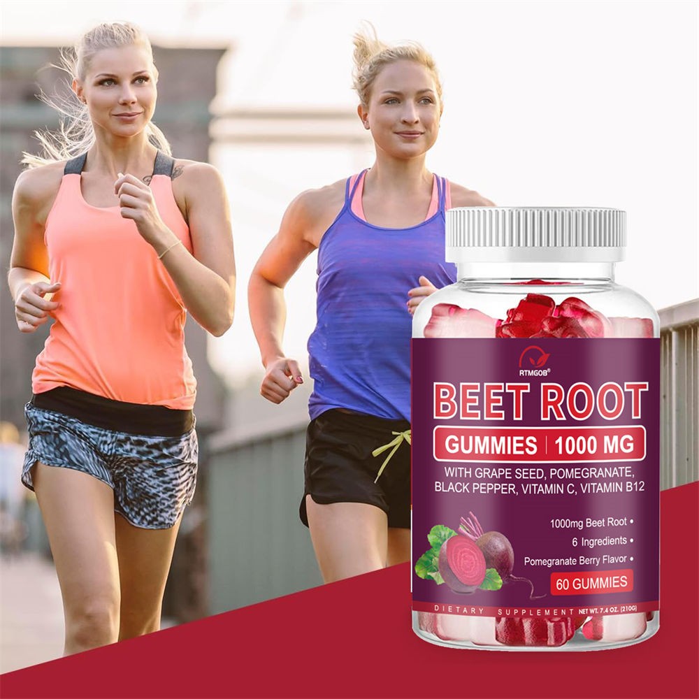 Organic Beet Root 60 Gummies Capsules for Circulation & Natural Energy Boost