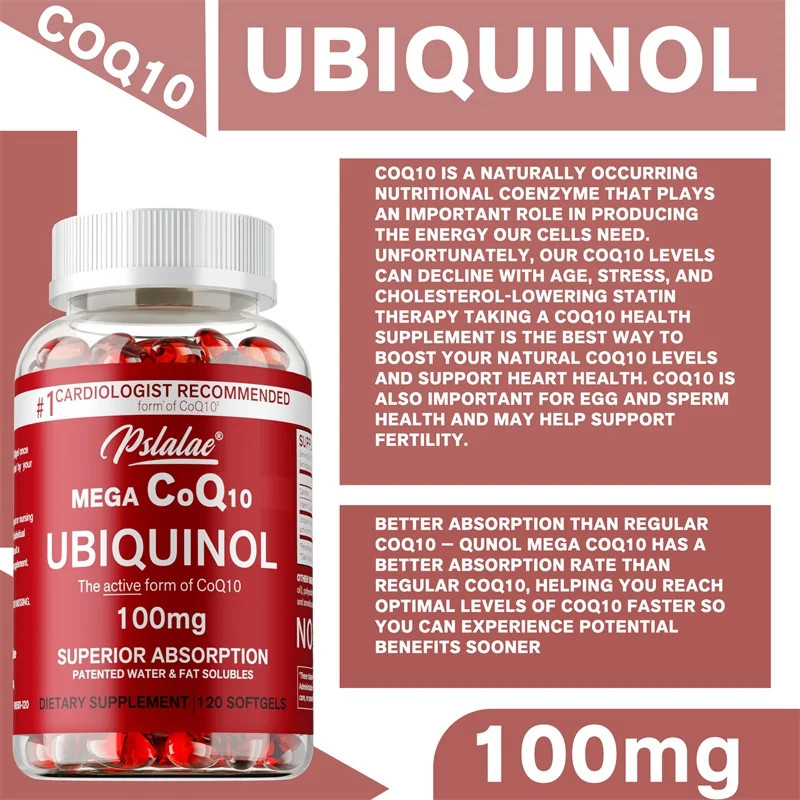 Mega CoQ10 Ubiquinol 120pcs – Promotes Heart Health & Cellular Energy Production
