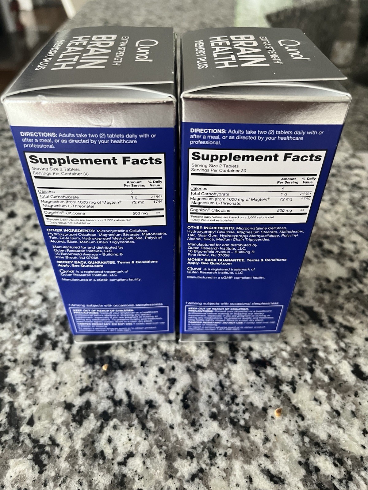 Qunol Brain Health Memory Plus Magnesium L-Threonate & Citicoline 60ct (2 Pack)