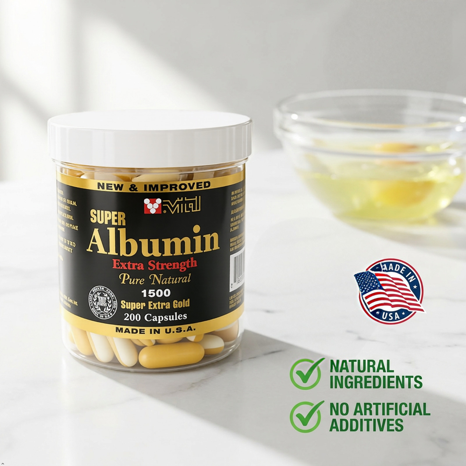 Vital New & Improved Super Albumin – Extra Strength & Pure Natural