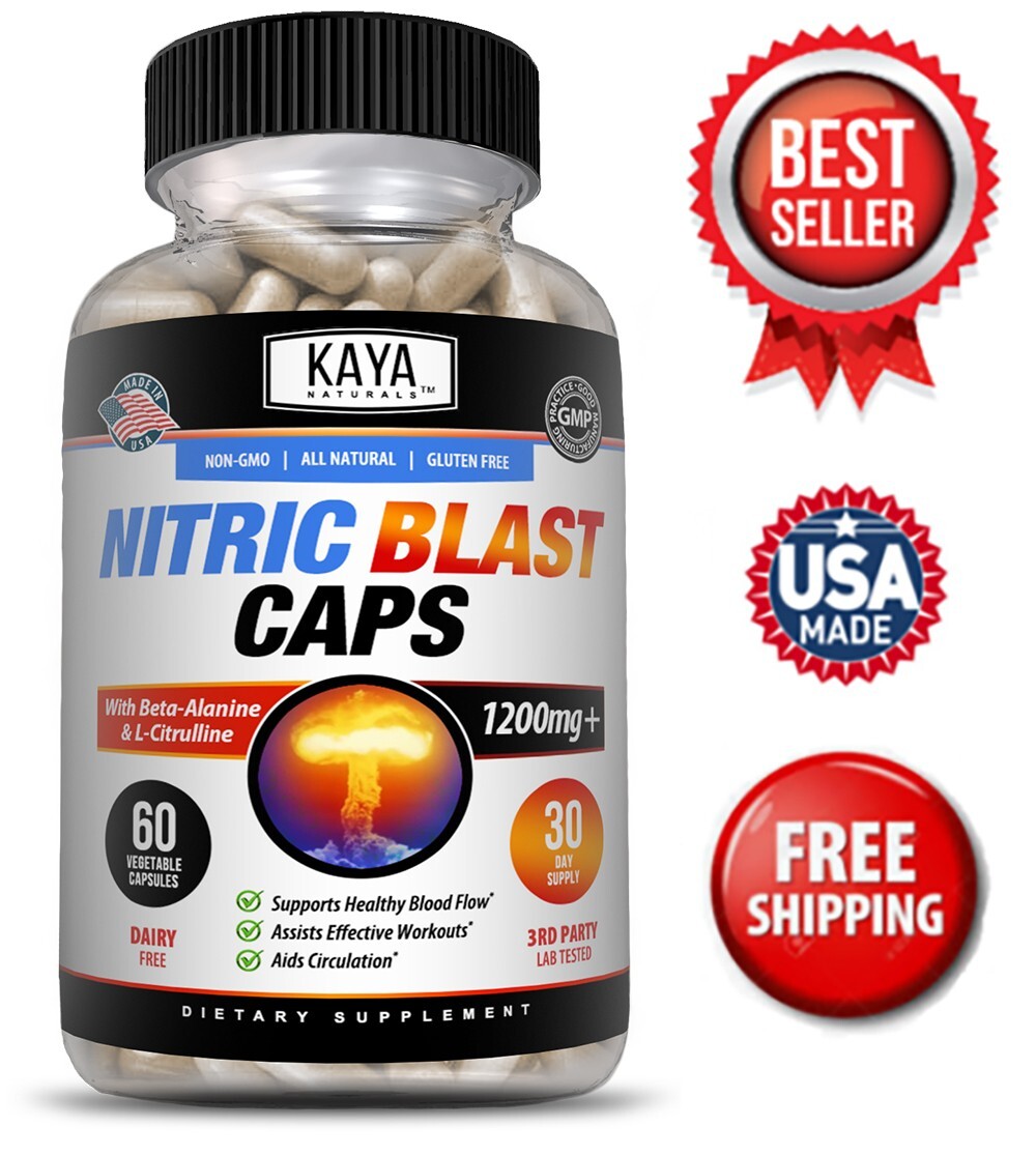 Nitric Blast 60ct L Arginine L Citrulline Nitric Oxide Preworkout Beta Alanine