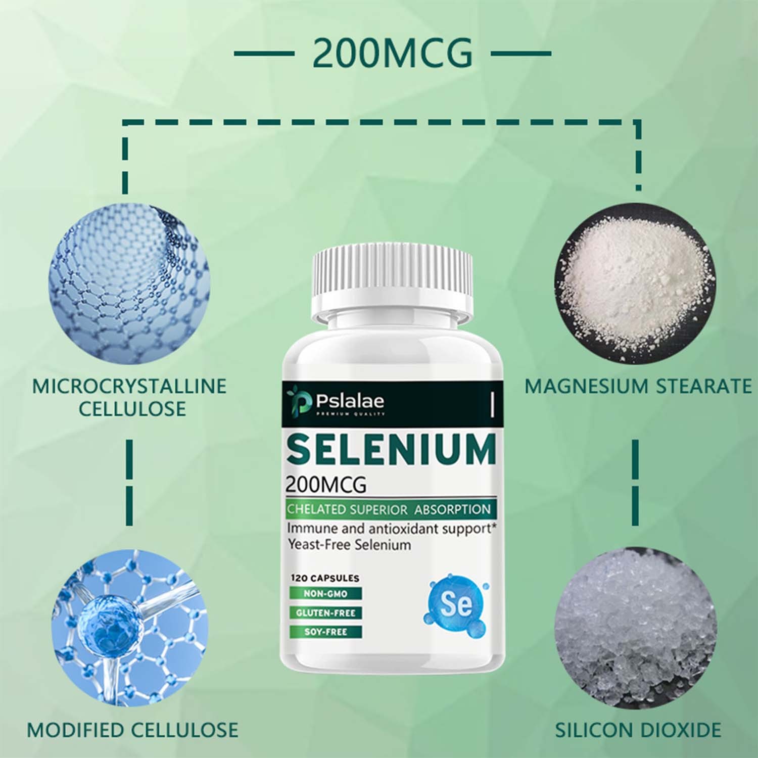 Selenium 200mcg – Thyroid,Potency Antioxidant,Immune System & Metabolism Support