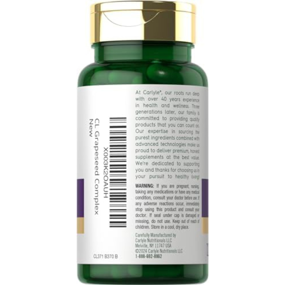 Grape Seed Extract Capsules 4,000Mg 120 Count Standardized Extract Complex
