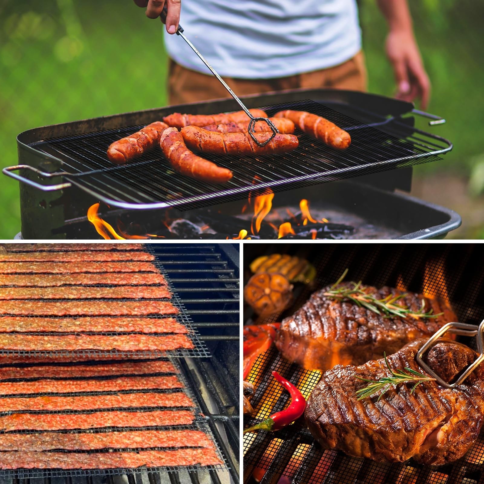 Dailyart Grill Mesh Mat – Set of 5 Non-Stick Mesh Grill Mats for Outdoor Gril…