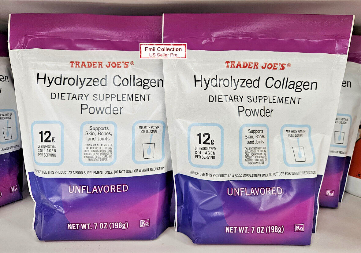 Trader Joe’s Hydrolyzed Collagen Powder Unflavored 7oz 198g (2 Bags)