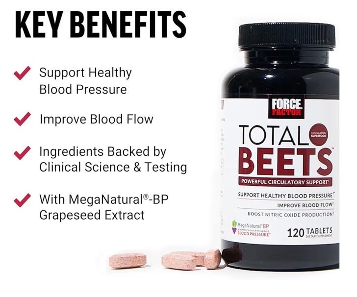 Total Beets Circulation Superfood Beet Root with Blood Pressure Support 120ct
