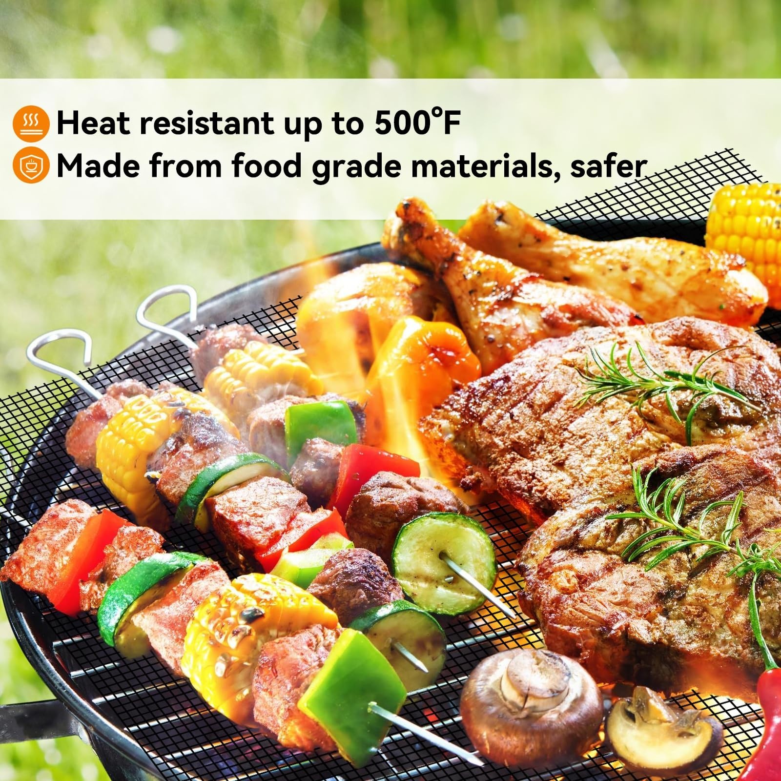 Dailyart Grill Mesh Mat – Set of 5 Non-Stick Mesh Grill Mats for Outdoor Gril…