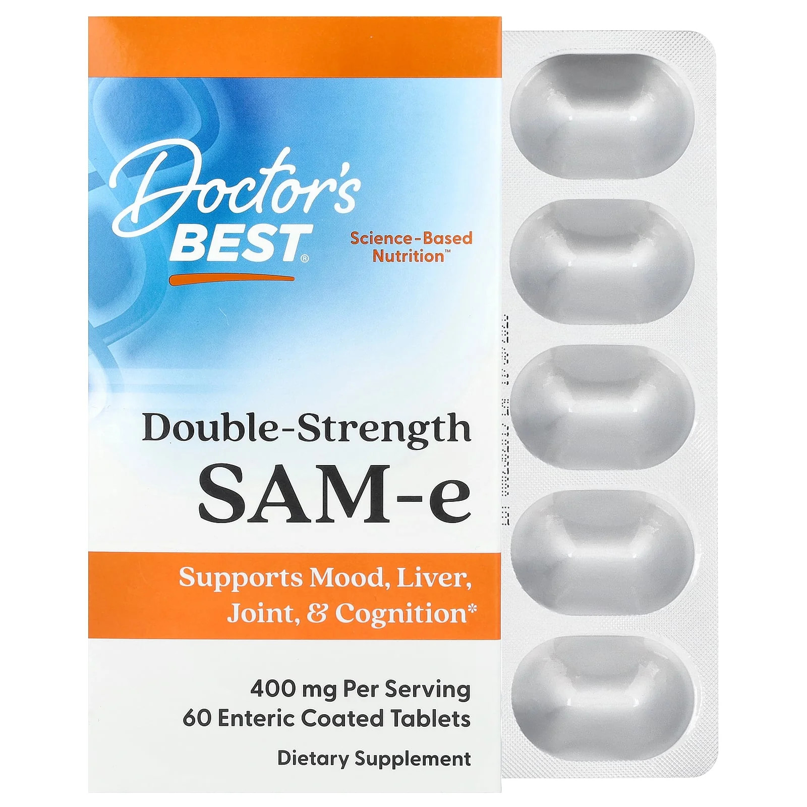 2 X Doctor’s Best, SAM-e, 400 mg, 60 Enteric Coated Tablets