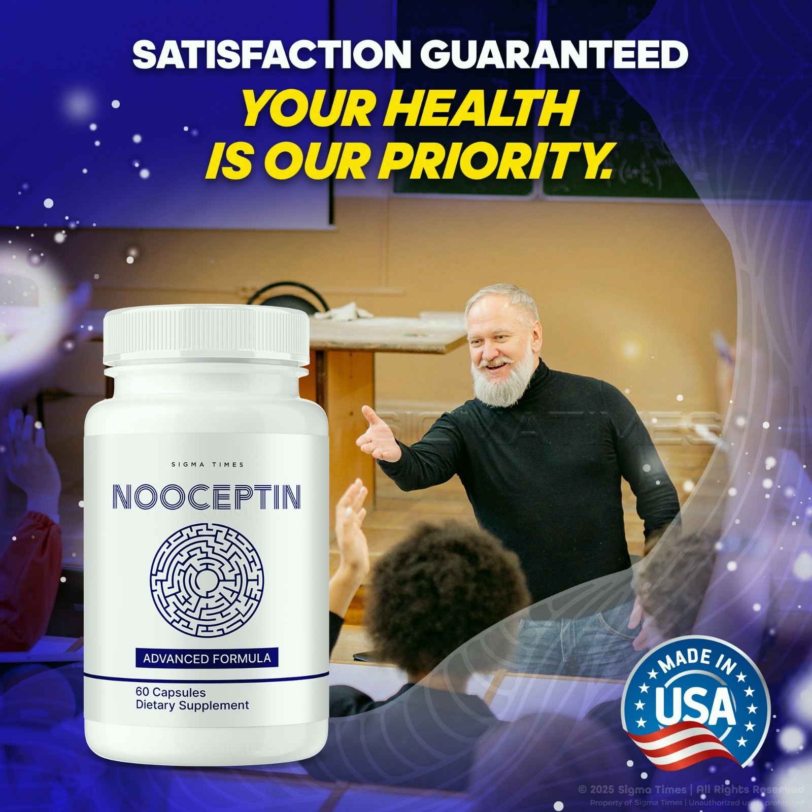 (1 Bottle) Nooceptin – Cognitive Enhancer Capsules for Cognition and Focus