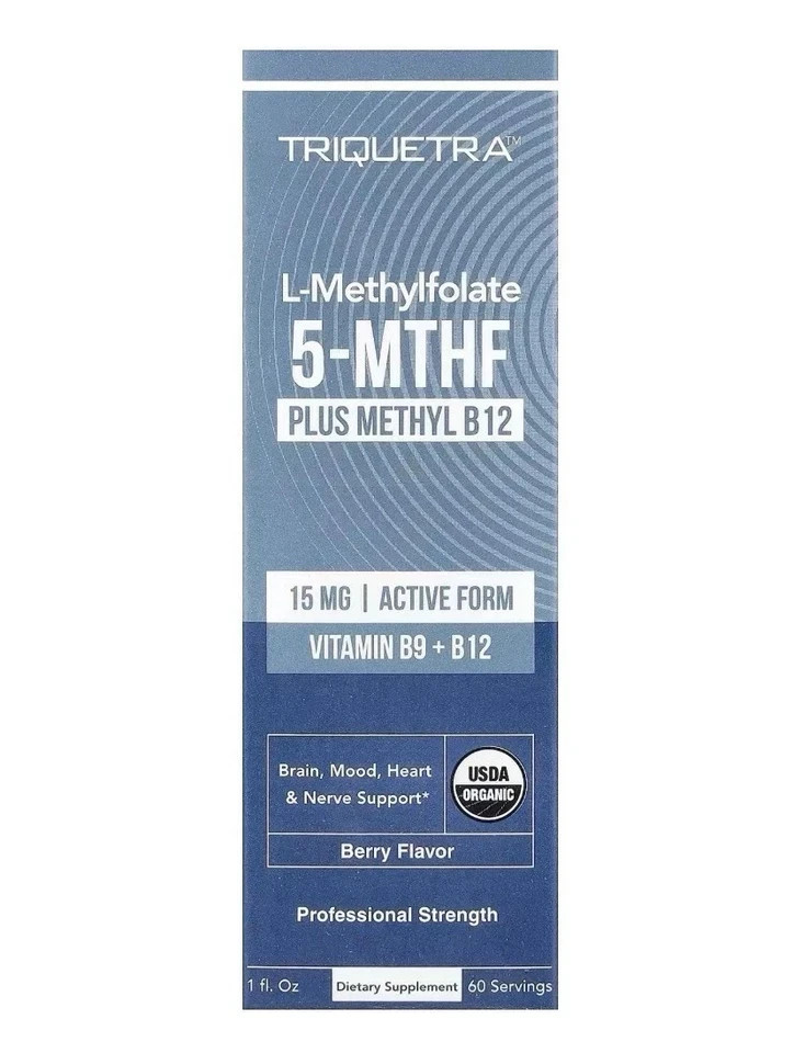 Triquetra 5-MTHF L-Methylfolate Liquid Drops Plus Methyl B12 1oz