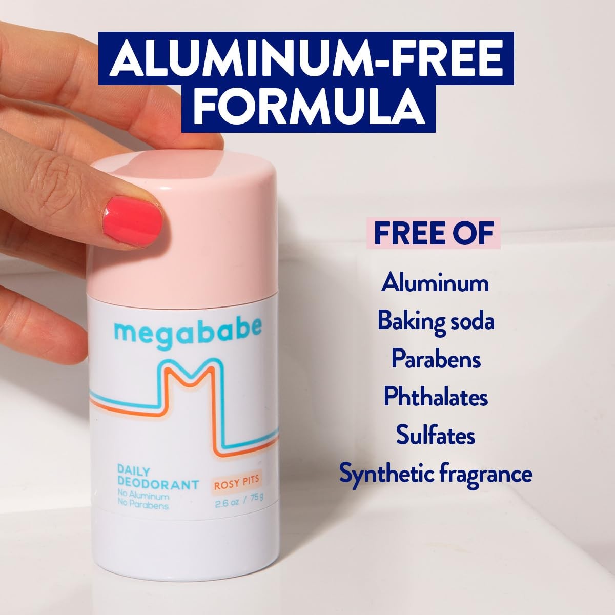 Megababe Daily Deodorant – Rosy Pits with 72 hour Odor 2.6 Ounce (Pack of 1)