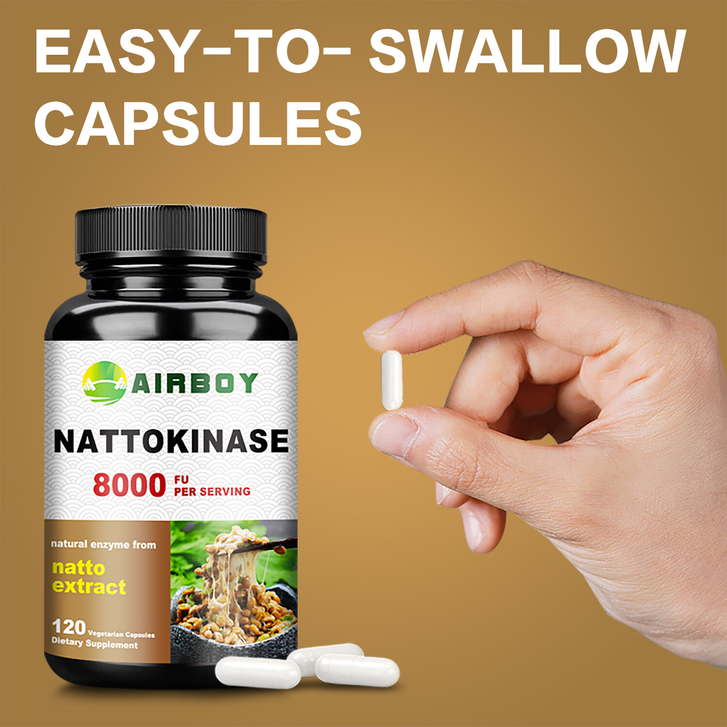 Nattokinase 8000FU – Blood Flow, Heart & Cardiovascular Health, Highly Absorbent
