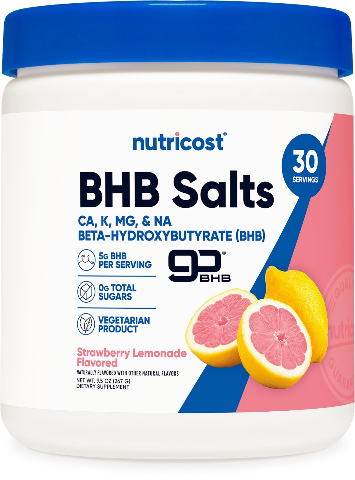 Nutricost BHB Salts Supplement Drink Mix (Strawberry Lemonade) 30 Servings